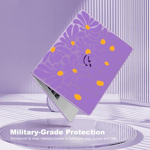 Teryeefi for MacBook Air 13 inch Case 2025-2022 Release M4 M3 M2 Chip Fit Model A3240/A3113/A2681, PC Protective Case with Keyboard Cover Trackpad Film, Purple Flowers 134 - color: Purple Flowers 134
