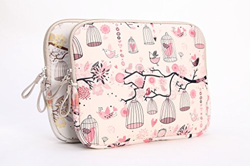 BSLVWG 11.6 Inch Laptop Sleeve Multi-Color & Size Choices Case/Water-Resistant Neoprene Notebook Computer Pocket Tablet Briefcase Carrying Bag/Pouch Skin Cover - color: Bird Pink, size: 11.6 inch