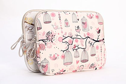 BSLVWG 11.6 Inch Laptop Sleeve Multi-Color & Size Choices Case/Water-Resistant Neoprene Notebook Computer Pocket Tablet Briefcase Carrying Bag/Pouch Skin Cover - color: Bird Pink, size: 11.6 inch