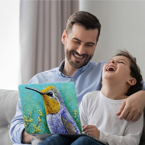 DEGDFSGR 12.1-15.6 Inch Universal Reusable Laptop Skin Sticker Decal, Waterproof Removable Protector for Notebook Cover, Scratch-Resistant Vinyl Cuttable Full Wrap Sticker,Green Stone Blue Hummingbird - color: Green Stone Blue Hummingbird