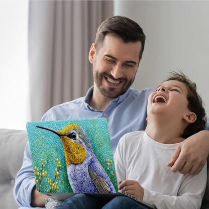 DEGDFSGR 12.1-15.6 Inch Universal Reusable Laptop Skin Sticker Decal, Waterproof Removable Protector for Notebook Cover, Scratch-Resistant Vinyl Cuttable Full Wrap Sticker,Green Stone Blue Hummingbird - color: Green Stone Blue Hummingbird