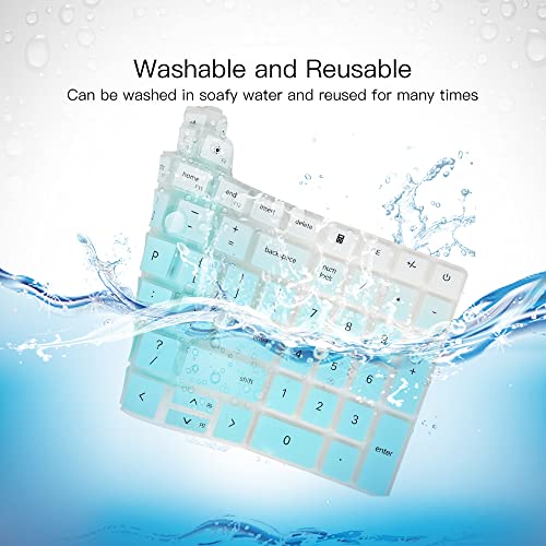 Keyboard Cover for 2024 2023 Dell Inspiron 15 5510 5515 7510 3510 3511 3515 3520 3525 3530 3535, 2025 Dell 15 Laptop DC15250 DC15255, Dell Vostro 15 3510 5510 5515 Keyboard Protector Skin, Ombre Mint - color: Ombre Mint