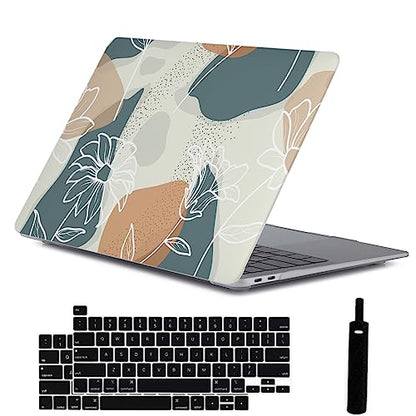 LanBaiLan Compatible for MacBook Pro 13 inch with Touch Bar 2022 2021 2020 2019 2018 2017 2016 M1 M2 Chip A2338 A2289 A2251 A2159 A1989 A1706 A1708, Laptop Hardshell Case & Keyboard Cover,Art Flower - color: Art Flowers