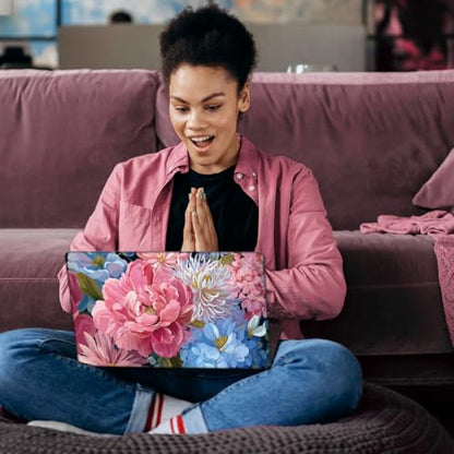 SUPERDANT Laptop Skin Sticker Flowers Laptop Decals Personalized Universal Notebook Computer Wrap Vinyl Skin Stickers Cover Art Decal Removable 12-15.6 Inch Waterproof Scratch-Resistant Gifts - style: Flowers