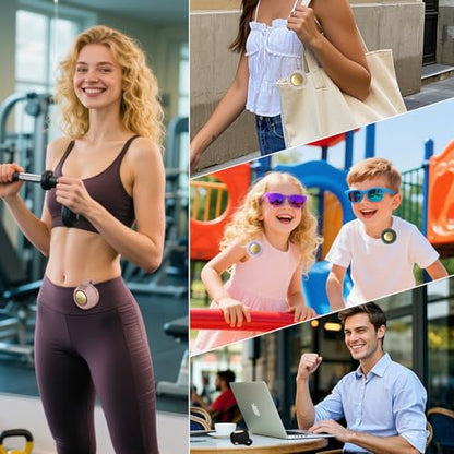 Portable Clip-On Fan, Mini USB Rechargeable 360° Rotatable Fan, 3-Speed Silent Mini Bladeless Fans - color: 1 pack(Purple)
