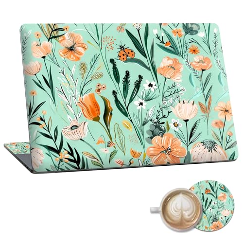 Laptop Skin Sticker Decal 15.6 Inch,12 13 13.3 14 15 15.6 in Laptop Netbook Skins for Notebook,Art Decal Removable Waterproof Scratch Resistant,Universal Vinyl Cover,Flower Plant Green - color: Flower Plant Green