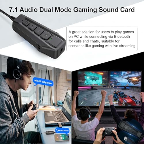 USB Audio Adapter Type C Sound Card External Sound Card with Volume Control Microphone Headphone Adapter Plug and Play No Drivers Needed USB to 3.5mm Jack Audio Adapter for PS4/PC/Windows