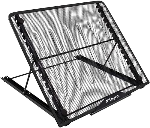 Fayet Large Version Adjustable Light Pad Stand, 12 Angle Points Skidding Prevented Holder for XP-Pen Artist, Compatible with 10" ~ 17" Notebooks, Drawing Monitor/Huion A2 A3 Light Board