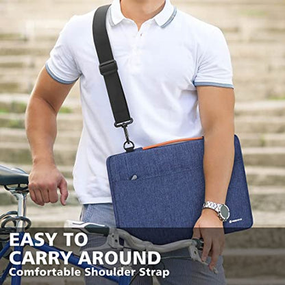 NIDOO Laptop Sleeve Shoulder Bag Case for 13.6" Macbook Air M2 2022/13" Macbook Air / 14" 13 inch MacBook Pro/Surface Pro 7 8 X / 12 inch Acer Chromebook 712/14" ThinkPad X1 Carbon Gen 9, Blue - color: Blue - Shoulder, size: 12.5-13 inch