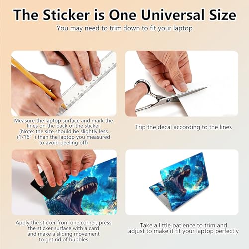 Laptop Skin Sticker Decal 15.6 Inch,12 13 13.3 14 15 15.6 in Laptop Netbook Skins for Notebook,Art Decal Removable Waterproof Scratch Resistant,Universal Vinyl Cover,Blue Glitter Dinosaur - color: Blue Glitter Dinosaur