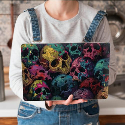 Universal Laptop Skin Sticker with 2 Wrist Pad Skins, Waterproof Scratch Resistant Vinyl Laptop Cover Decal, Cut to Fit for 11–15.6 Inch MacBook HP Dell Lenovo, Colorful Skulls - color: Colorful Skulls