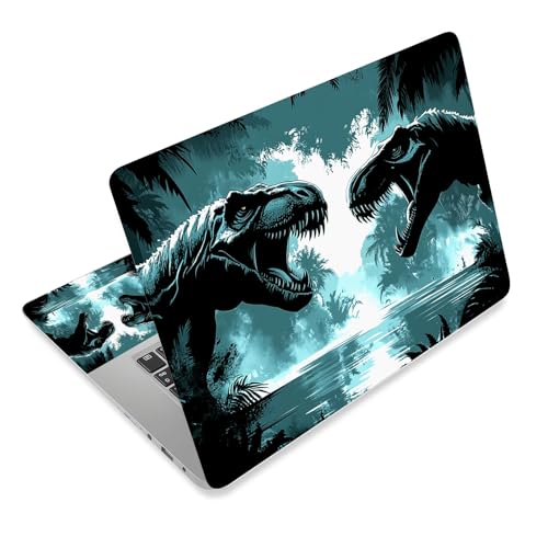 Aesthetic Laptop Skin Cover,12-15.6 Inch Universal Vinyl Sticker Decal,Waterproof Scratch-Resistant Notebook Wrap,Removable Residue-Free Protector,Dinosaur Jungle River - color: Dinosaur Jungle River
