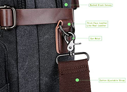 Baosha Convertible Briefcase Backpack 17 Inch Laptop Bag Case Business Briefcase HB-22 - color: Black-grey Mixed