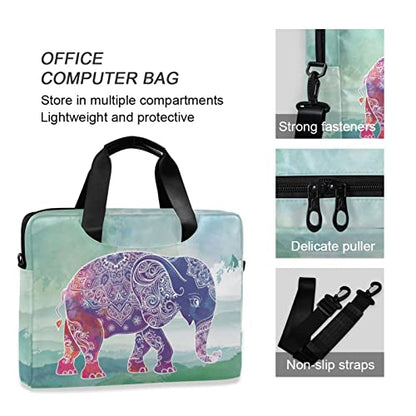Elephant Art Watercolor Painting Laptop Case, 15.6 inch | Laptop Bag, Waterproof Laptop Sleeve, Protective Briefcase, For Women Men - color: Elephant Art Watercolor Painting