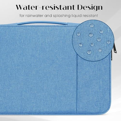 ProElife 13 Inch Laptop Sleeve for MacBook Neo, Retractable Handle, Blue | Precision Fit, Soft Inner Lining Padded, Anti-Scratch, Extra Attached Pocket, Travel Carry Laptop Bag for Home Office - color: Light Blue