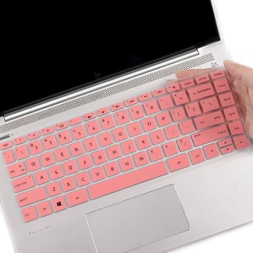 Keyboard Cover for HP Laptop 14-cf 14-fq 14-dq/dk 14-cf2121wm 14-cf2112wm 14-cf3036la 14-cf0006dx 14-cf2033wm 14-cf0013dx 14-cf2701ds 14-cf0014dx 14-fq1025nr fq0013dx fq0020nr 14-dk0002dx 14-dk0032dx - color: New-Pink