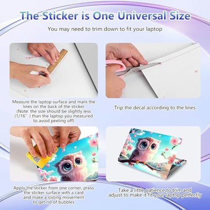 Laptop Skin Sticker Decal Cover,Cute Chibi Owl | DIGTIALL Universal Laptop Skin Sticker, Waterproof Removable Notebook Decal Protector Cover for 12 13 14 15 Inch Laptops - color: Cute Chibi Owl