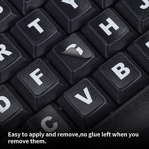 2PCS English Keyboard Stickers Replacement Letters, Full Size Big Letter QWERTY Keyboard Sticker Universal for PC Computer Laptop Desktop, Matte Keyboard Alphabet Stickers - color: English-full Keyboard(2PCS)