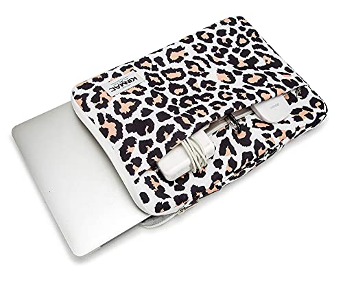 Kinmac 360deg Protective Water Resistant Laptop Case Bag Sleeve with Handle (Leopard-Pink, 12 inch-13.3 inch) - color: Leopard-Pink, size: 12 inch-13.3 inch