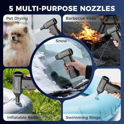 Compressed Air Duster,130000RPM Electric Air Duster Brushless Motor with Adjustable Stepless Speed, Fast Charging Rechargeable Cordless Air Blower for PC,Car,Keyboard,Pet,Home & Outdoor