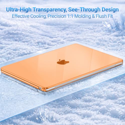 MOSISO Compatible with MacBook Air 13 inch Case M5 2026 M4 M3 M2 2025-2022 | A3449 A3240 A3113 A2681, Hard Shell&Keyboard Cover&Screen Film&Pouch for MacBook Air 13.6 inch Case, Crystal Cosmic Orange - color: Crystal Cosmic Orange