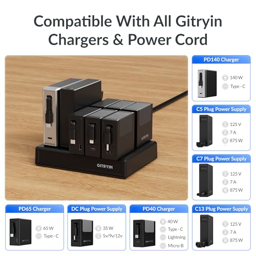Laptop Charging Station, 140W, 4 * 65W Retractable USB C Chargers, 10 Type C Ports with Cooling Power Strip, 400W Charging Hub