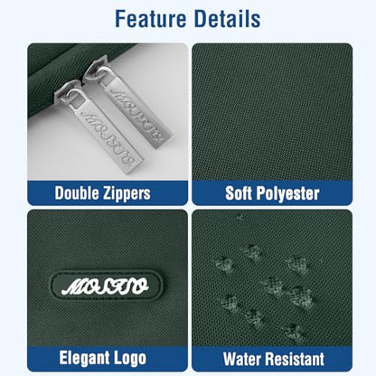 MOSISO Laptop Case 12.3 inch, 11-11.6 inch Laptop Sleeve Bag with Pocket | Compatible with MacBook Air 11.6, Acer HP Dell Lenovo Samsung, Surface Pro, Polyester Vertical Computer Bag, Midnight Green - color: Midnight Green, size: 12.3 inch