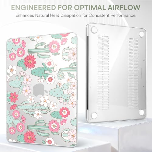 May Chen Compatible with MacBook Neo 13 inch Case 2026 Model A3404, Plastic Hard Shell,Keyboard Cover,Screen Protector,Dust Plug, for MacBook Neo 13" with A18 Pro Chip,Blooming Cactus - color: Blooming cactus