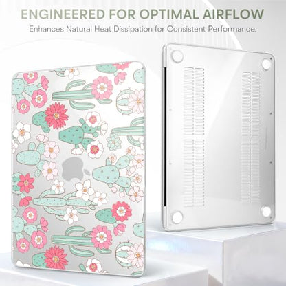May Chen Compatible with MacBook Neo 13 inch Case 2026 Model A3404, Plastic Hard Shell,Keyboard Cover,Screen Protector,Dust Plug, for MacBook Neo 13" with A18 Pro Chip,Blooming Cactus - color: Blooming cactus