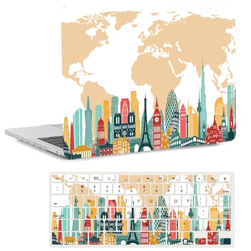 Compatible with MacBook Pro 14 inch Pro/Max Case 2025-2021 M5/M4/M3/M2/M1 Models A3434 A3185 A3401 A3112 A2918 A2992 A2779 A2442, Plastic Laptop Shell & Keyboard Cover, Europ World Map - color: Europ World Map, size: Pro 14.2" (2026-2021)M5/M4/M3/M2/M1