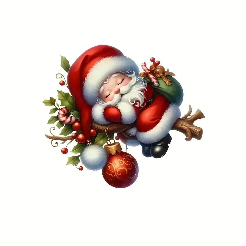 Cute Santa Claus PVC Vinyl Car Decals Stickers Waterproof Self-Adhesive Decals for Cars, Laptops, Trucks, Motorcycles Wall Window Luggage Scratch Cover Door Decor Sticker