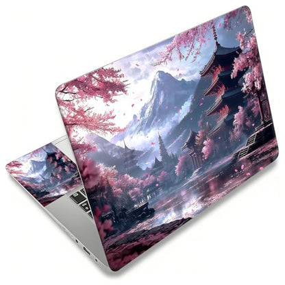 Laptop Skin Sticker Decal, Universal Reusable Vinyl Laptop Cover for 12" 13" 13.3" 14" 15" 15.4" 15.6" Notebook PC, Reusable Waterproof Scratch-Resistant with 2 Wrist Pads,Cherry Blossoms - color: Cherry Blossoms