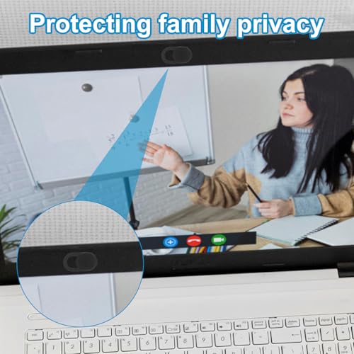 30pcs Front Camera Privacy Covers, Ultra-Thin Slide Webcam Cover for Laptop Desktop Phone Tablet Protects Your Privacy & Security (Black)
