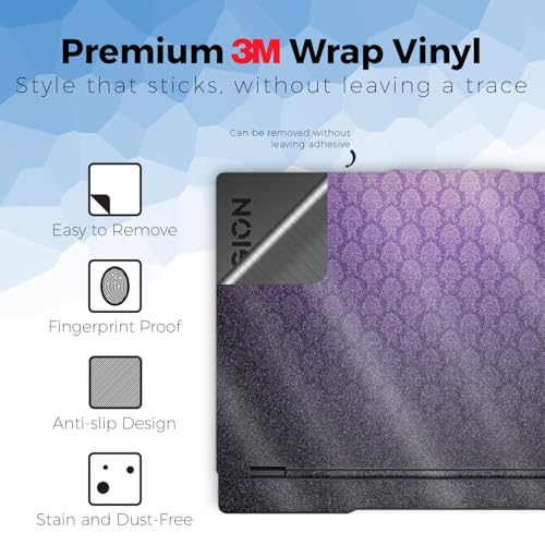 Glossy Glitter Laptop Skin Compatible with Lenovo Legion 5 Gaming Laptop (15IRX9) 2024 - Antique Purple - Premium 3M Vinyl Protective Wrap Decal Cover - Easy to Apply | Crafted in the USA - color: Antique Purple, size: Legion 5 Gaming (15IRX9) 2024 Full C