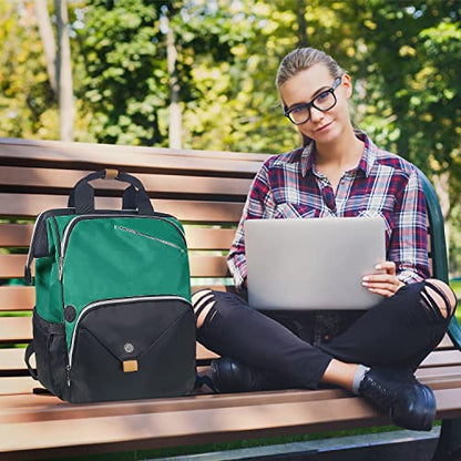 Hap Tim Womens Laptop Backpack, Travel Backpack for Women, Work bag, Nurse bag, Carry on Backpack, Nurses Week Gifts for Women（7651-MB） - color: Dark Green