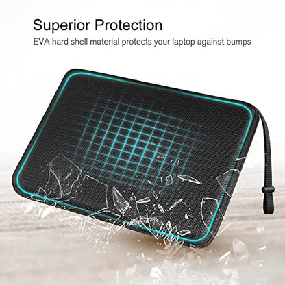 FINPAC 14-inch Hard Laptop Sleeve Case Black + Travel Electronic Bag