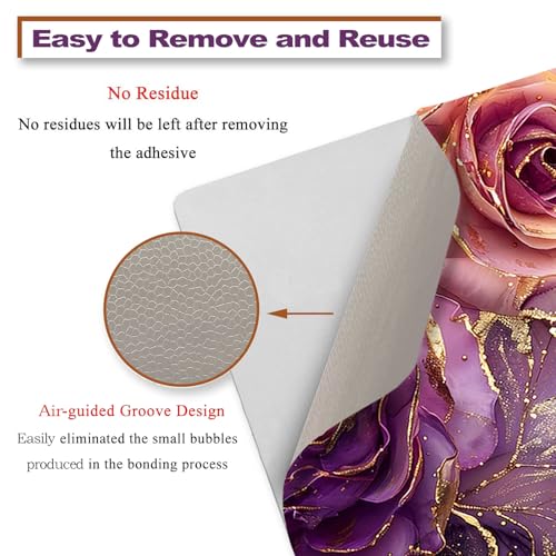 Laptop Decal Sticker Skin Cover, 12" 13.1" 13.3" 14" 15" 15.4" 15.6" Laptop Netbook Vinyl Art Skin Sticker Cover Notebook PC Protector (2 Wrist Pad Included), Removable Reusable, Marble Flowers - color: Marble Flowers