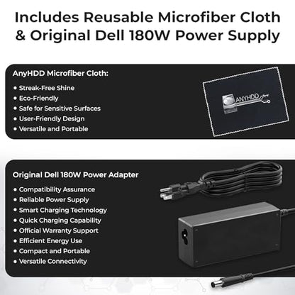 Dell WD19TB Thunderbolt Docking Station with 180W AC Power Adapter (130W Power Delivery) + HDMI Cable + DisplayPort Cable + Thunderbolt Cable + Microfiber Cloth Included - style: WD19TB New