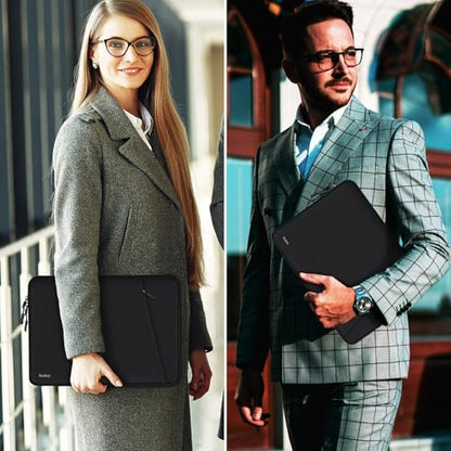 Naukay Laptop Sleeve 15 inch, Shockproof Protective Computer Case Cover with Accessories Pocket, Water Resistant Traveling Carrying Laptop Bag Compatible for MacBook Dell HP Acer Asus Lenovo, Black - size: 15 inch