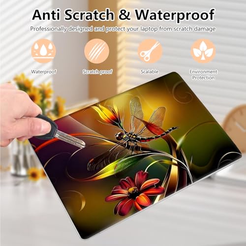 Laptop Skin Sticker Decal 15.6 Inch,12 13 13.3 14 15 15.6 in Laptop Netbook Skins for Notebook,Art Decal Removable Waterproof Scratch Resistant,Universal Vinyl Cover,Art Red Dragonfly - color: Art Red Dragonfly