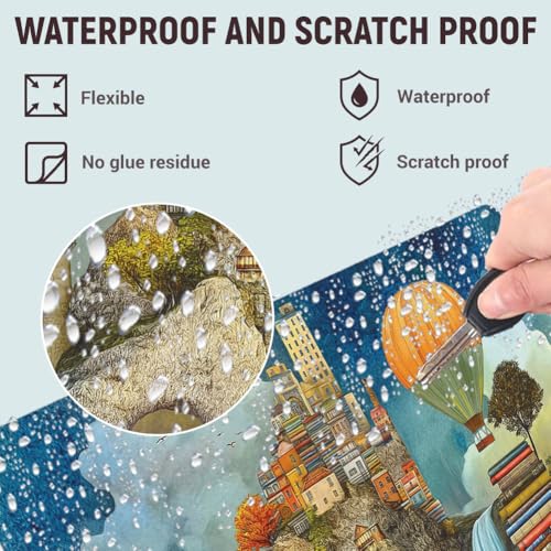 3Pcs Laptop Skin Sticker Decal Oil Painting PVC Laptop Sticker Fits for 12-16 Inch Notebook Waterproof Scratch Proof Dream Castle Universal Notebook PC Personalized Protector Gift