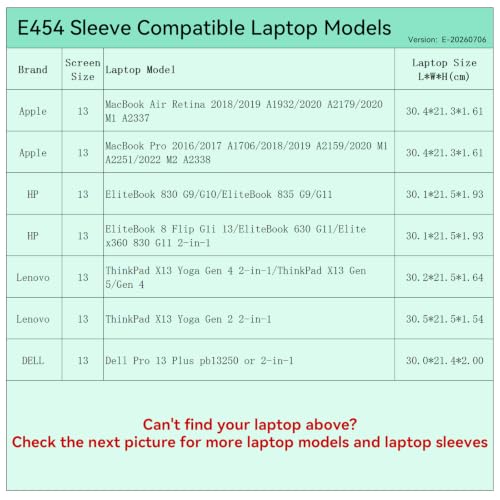 Smatree Elite Laptop Sleeve for 13 inch Apple/HP/Lenovo/DELL | for 13inch Apple MacBook Pro 2016-2022/MacBook Air Retina 2018-2020,HP EliteBook,Lenovo ThinkPad,ASUS Zenbook,DELL Pro(E454) - size: 13 inch/E454/Size: 31.7*22.2cm