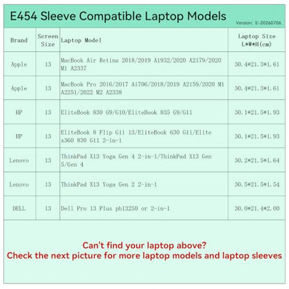 Smatree Elite Laptop Sleeve for 13 inch Apple/HP/Lenovo/DELL | for 13inch Apple MacBook Pro 2016-2022/MacBook Air Retina 2018-2020,HP EliteBook,Lenovo ThinkPad,ASUS Zenbook,DELL Pro(E454) - size: 13 inch/E454/Size: 31.7*22.2cm