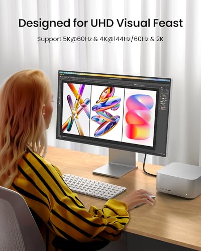 Silkland USB C Monitor Display Cable 5FT [4K@144Hz/60Hz 8K@30Hz], USB C 3.2 Gen 2x2 Video Cable, 20Gbps Data Transfer, 240W PD Fast Charge, Compatible with iPhone 17, MacBook Pro, iPad - size: 5 Feet