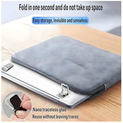 2PCS Laptop Stand Portable,Adjustable Laptop Riser, Ergonomic Cooling Mini Invisible Notebook Stand Riser for Desk Computer Keyboard MacBook (Black) - color: Black