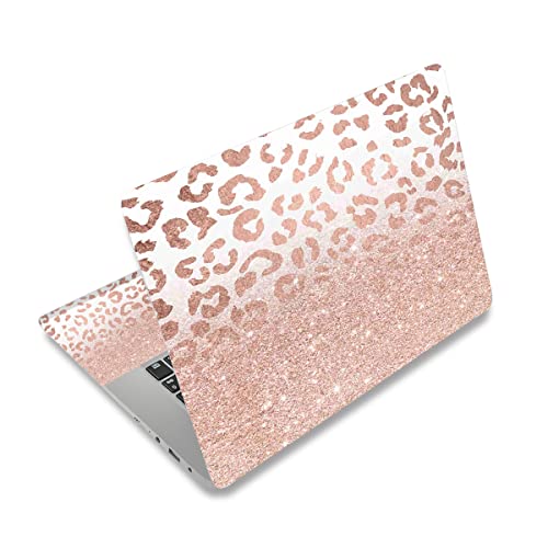 DINKY Laptop Skin Sticker Decal, 12" 13" 13.3" 14" 15" 15.4" 15.6 inch Laptop Universal Reusable Vinyl Skin Stickers Cover Art Decal Notebook PC Personalized Protector-Rose Pink Leopard Print - color: Rose Pink Leopard Print