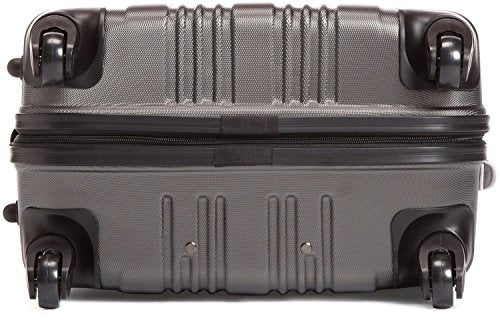 Kenneth Cole REACTION Out of Bounds Lightweight Hardshell 4-Wheel Spinner Luggage, Charcoal, 24-Inch Checked - color: Charcoal, size: 24-Inch Checked