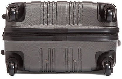 Kenneth Cole REACTION Out of Bounds Lightweight Hardshell 4-Wheel Spinner Luggage, Charcoal, 24-Inch Checked - color: Charcoal, size: 24-Inch Checked