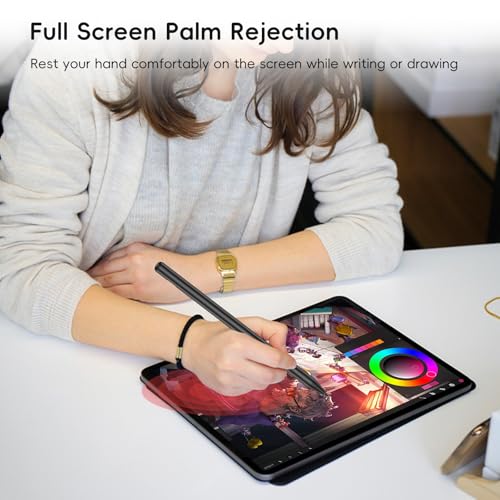 Rechargeable MPP 2.0 Tilt Pen for HP/Surface/Kobo, 4096 Pressure & Magnetic | Two Side Button, Palm Rejection Stylus for Surface Pro 11-3, Laptop/Book/Go/Studio for Students Artists Drawing Note-Taking - color: Black