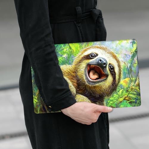 Laptop Skin Sticker Decal 12" 13" 13.3" 14" 15" 15.6",Waterproof Scratch Resistant Vinyl,Reusable Easy to Apply,for MacBook HP Dell Notebooks Netbooks Laptop,2 Wrist Pads,Cute Sloth Tree - color: Cute Sloth Tree